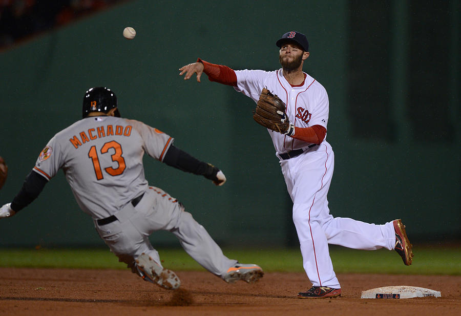 Manny Machado and Dustin Pedroia Photograph by Michael Ivins/Boston Red Sox