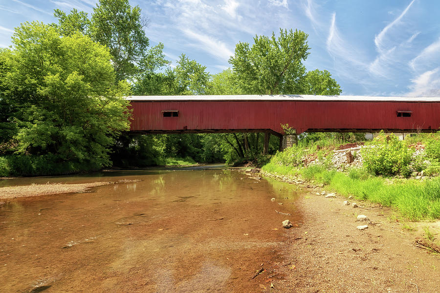 Mansfield Covered Bridge - Parke County, Indiana Photograph by Susan Rissi Tregoning