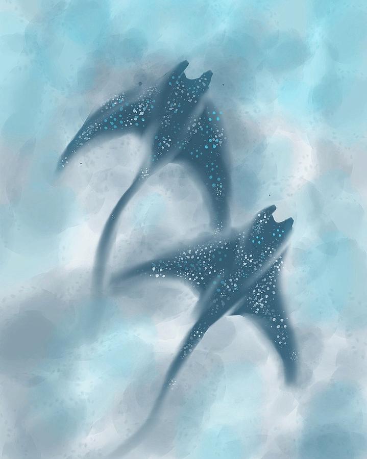 Manta rays Digital Art by Faa shie