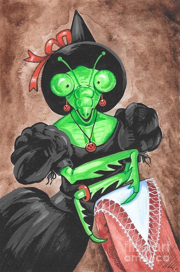 Mantis Witch Painting by Margaryta Yermolayeva
