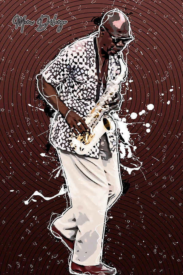 Manu Dibango Jazz Legends Design Poster Painting By Grant Leah | Fine ...