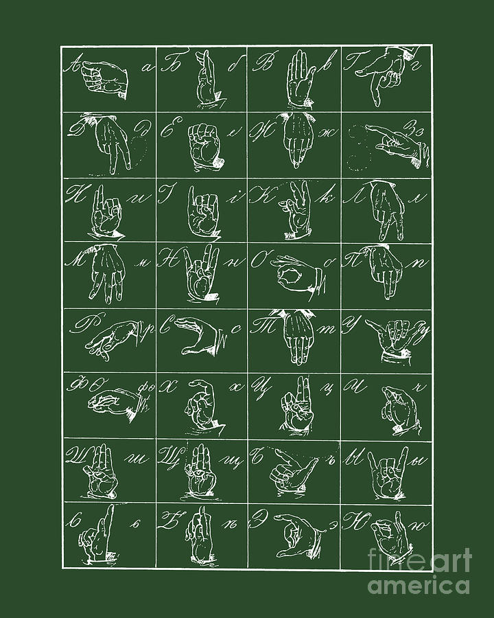 Sign Digital Art - Manual Alphabet by Madame Memento