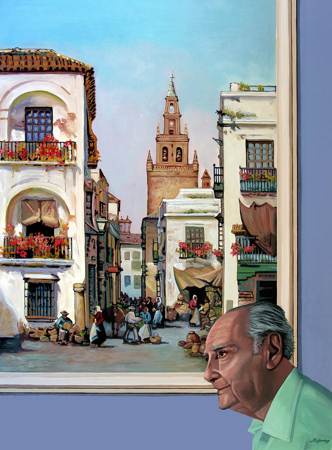 Celebrity Painting - Manuel Fernandez Garcia in Carmona Painting by Paul Meijering