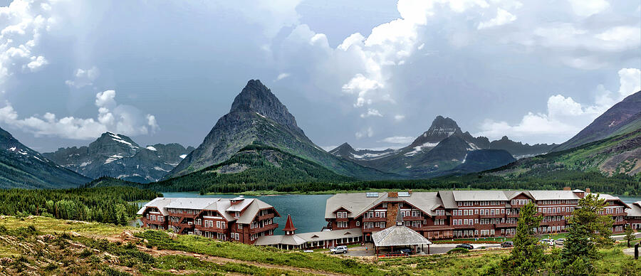 Buildings Photograph - Many Glacier Historic Hotel by John Trommer Buildings Photograph - Many Glacier Historic Hotel by John Trommer
