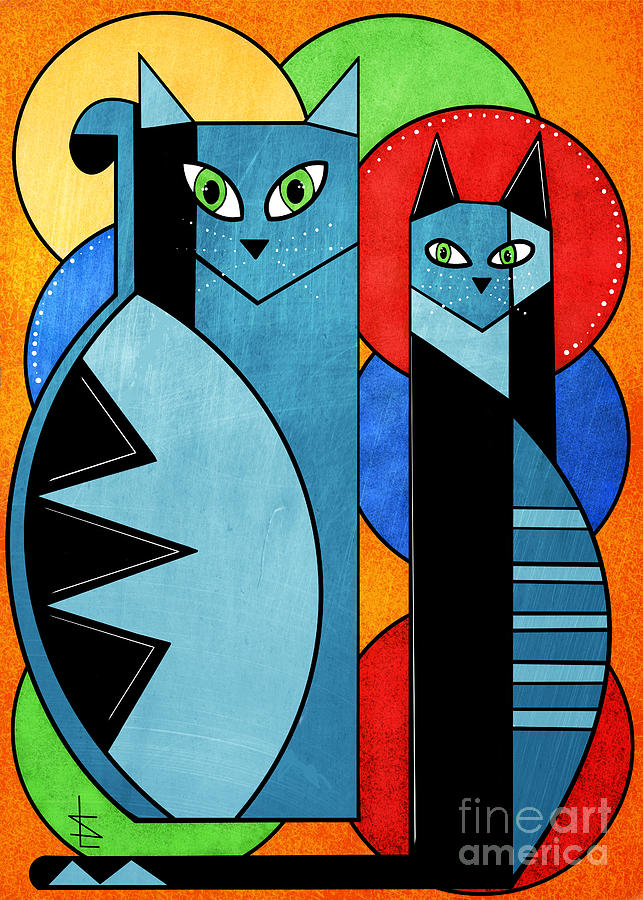 Colorful Cats Mixed Media by Sannel Larson
