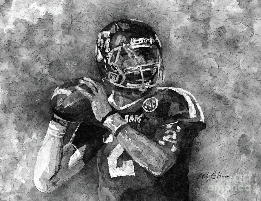 Manziel In Black And White Painting