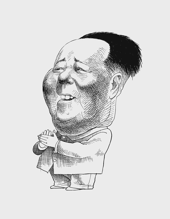 Mao Zedong Caricature - Edmund S. Valtman Drawing by War Is Hell Store