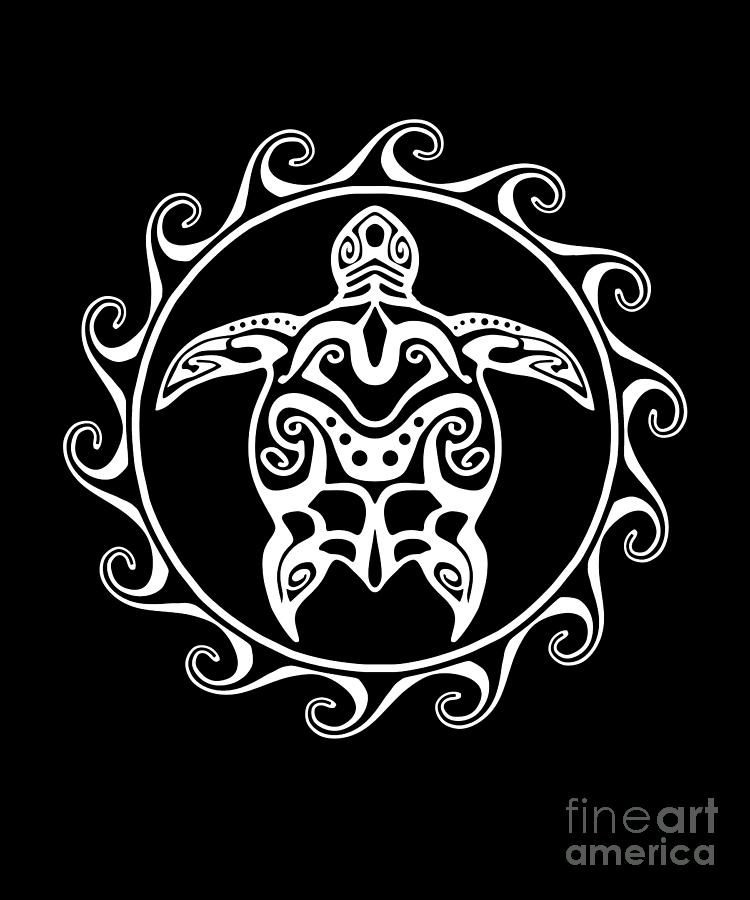 Maori Sun Polynesian Tribal Sea Turtle Digital Art By MacDonald   Maori Sun Polynesian Tribal Sea Turtle Macdonald Creative Studios 