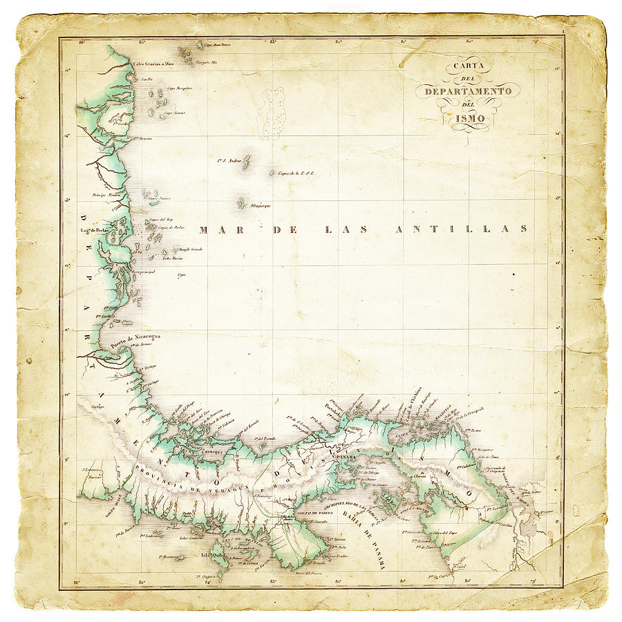 Map Department of Panama 1827 Drawing by Thepalmer