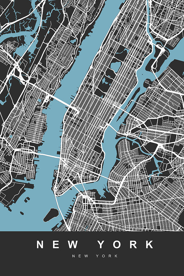 Map New York Digital Art by Urban Maps