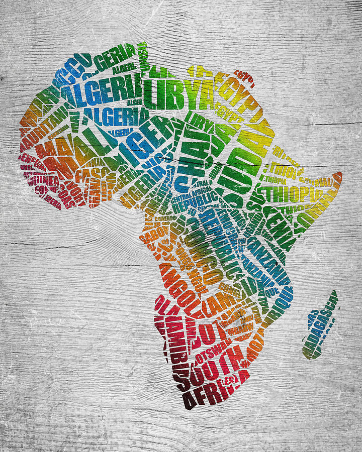 Map Of Africa Word Cloud Digital Art by NolanGrafix - Fine Art America