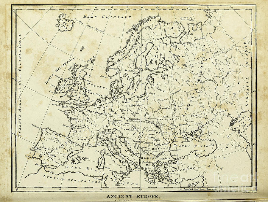 Map of Ancient Europe k1 Drawing by Historic illustrations - Pixels