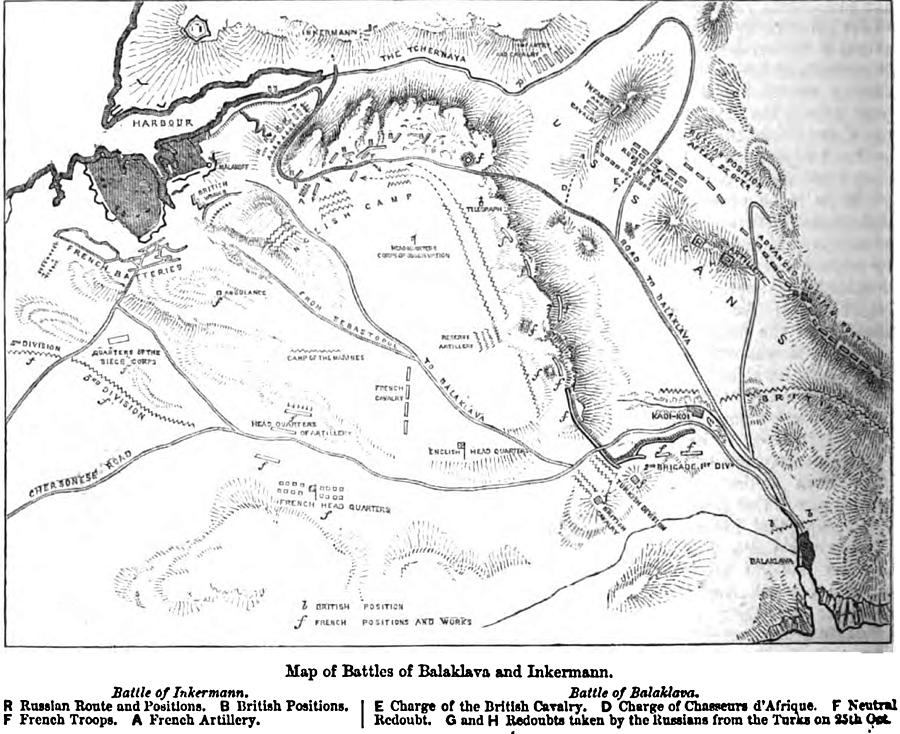Map Of Battles Of Balaklava And Inkermann George Dodd Pictorial History Of The Russian War 1854 5 Motionage Designs 