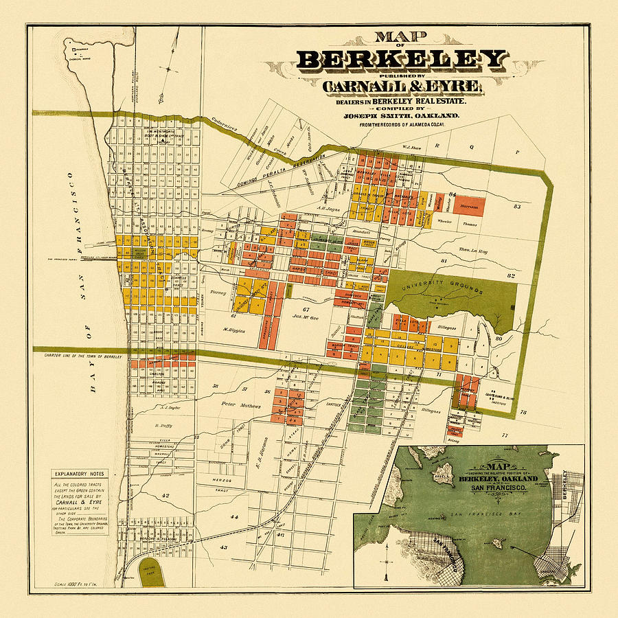 Map Of Berkeley 1880 Photograph by Andrew Fare