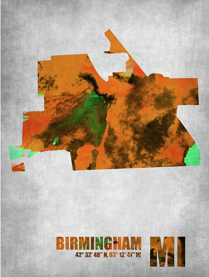 Map Of Birmingham Michigan Naxart Studio 
