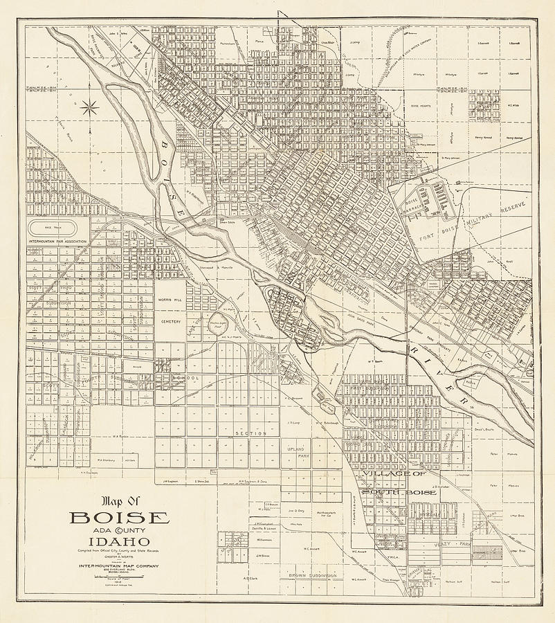 Map of Boise Ada County Idaho Compiled from Official City County and