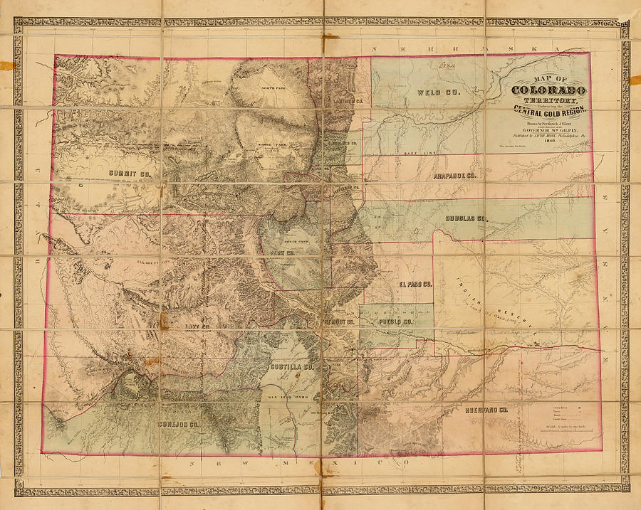 Map of Colorado Territory Embracing the Central Gold Region Drawn by ...