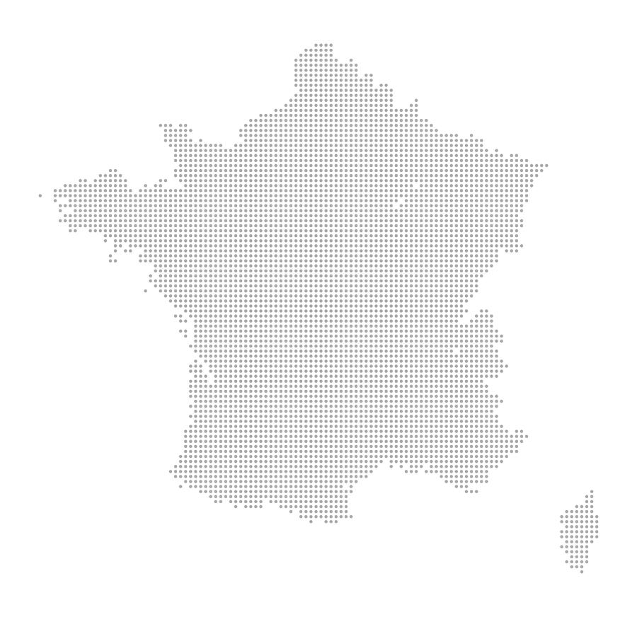 Map of Dots - France Drawing by Jamielawton