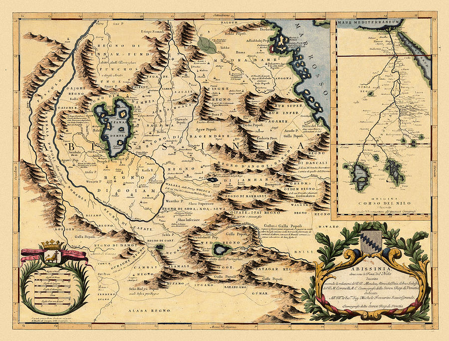 Map Of Ethiopia 1690 Photograph by Andrew Fare