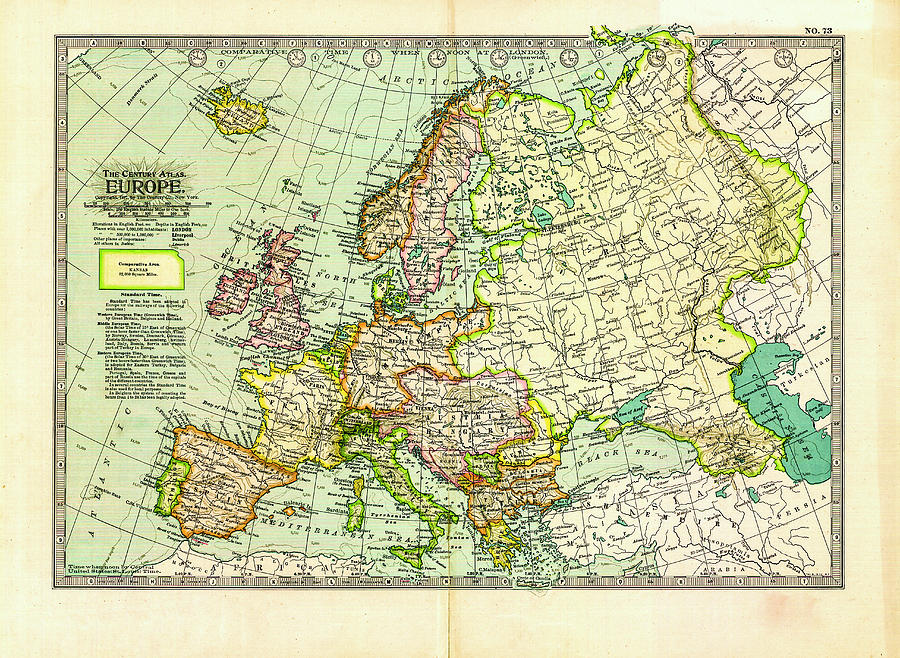 Map of Europe 1897 Historical Vintage Map Drawing by Joseph S Giacalone ...