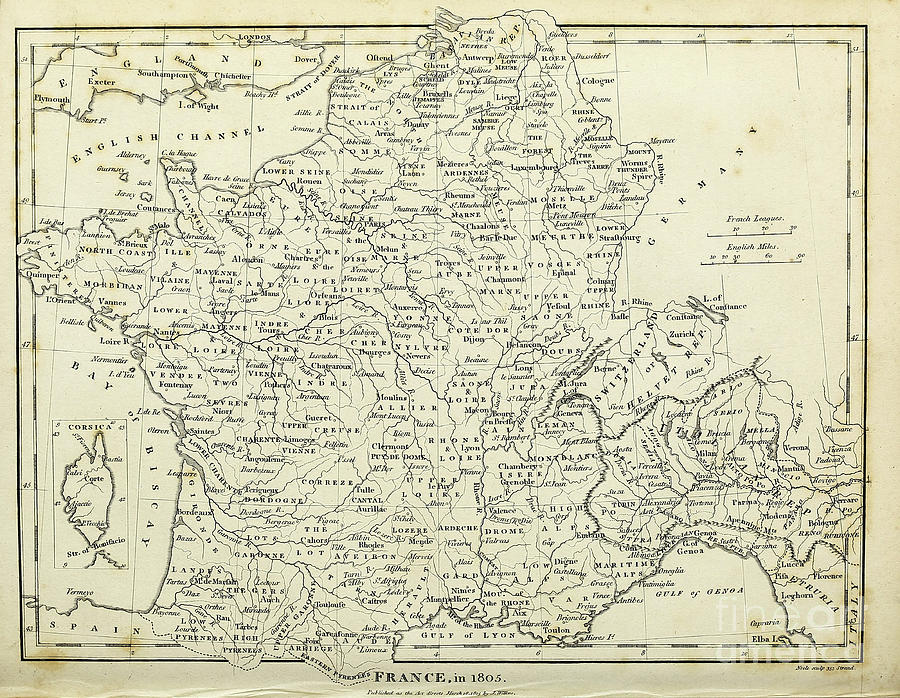 Map of France in 1805 k Drawing by Historic illustrations - Pixels