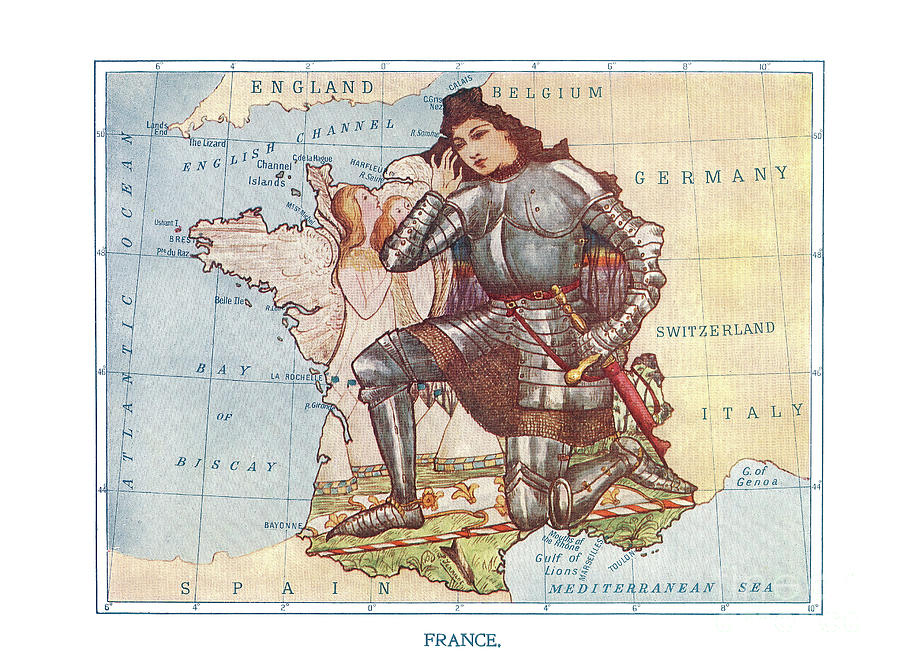 Lilian Lancaster - France - Joan of Arc 1912 Digital Art by Vintage Map Lilian Lancaster - France - Joan of Arc 1912 Digital Art by Vintage Map