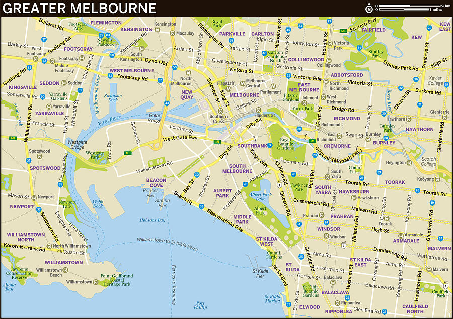 Map of Greater Melbourne. Photograph by Lonely Planet