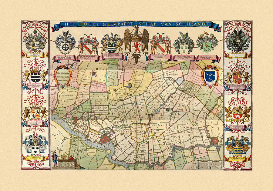 Map Of Holland 1660 Photograph by Andrew Fare