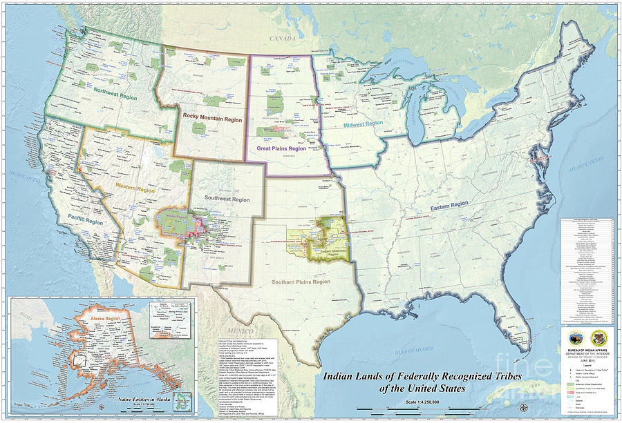 Map Of Indian Lands Of Federally Recognized Tribes Of The United States Jl Images 