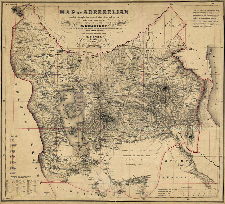 Map Of Iran 1855 Photograph by Andrew Fare