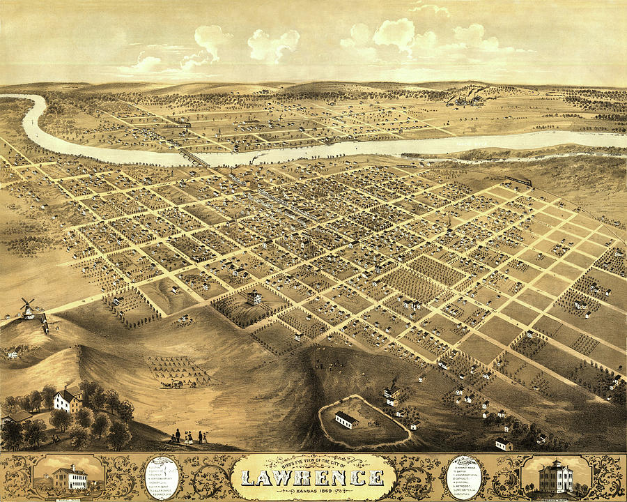 Map Of Lawrence 1869 Photograph by Andrew Fare