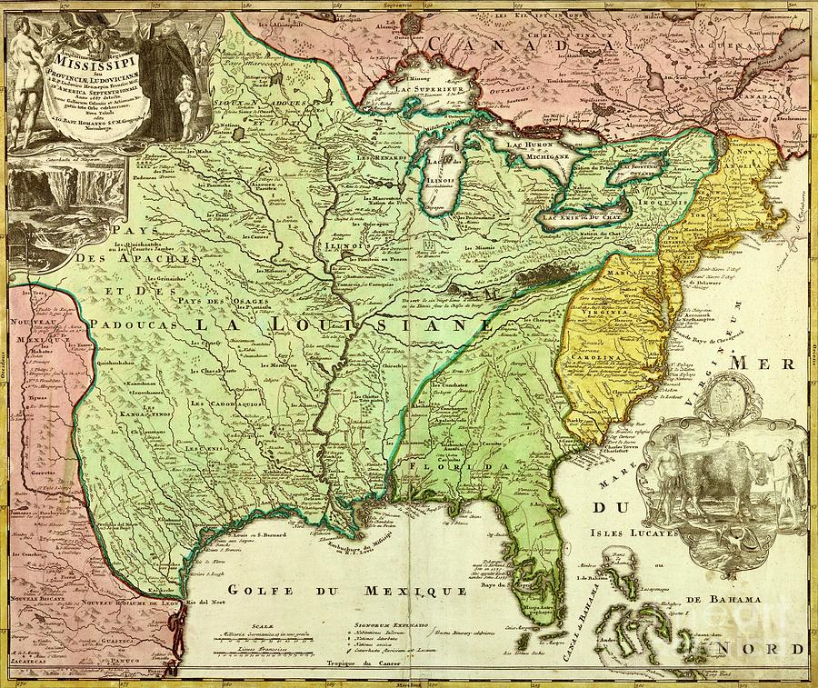 Vintage Louisiana Map (1838) Wall Tapestry by BravuraMedia