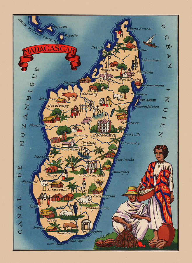 Map Of Madagascar Photograph by Andrew Fare