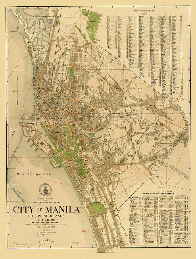 Map Of Manila 1920 Photograph by Andrew Fare