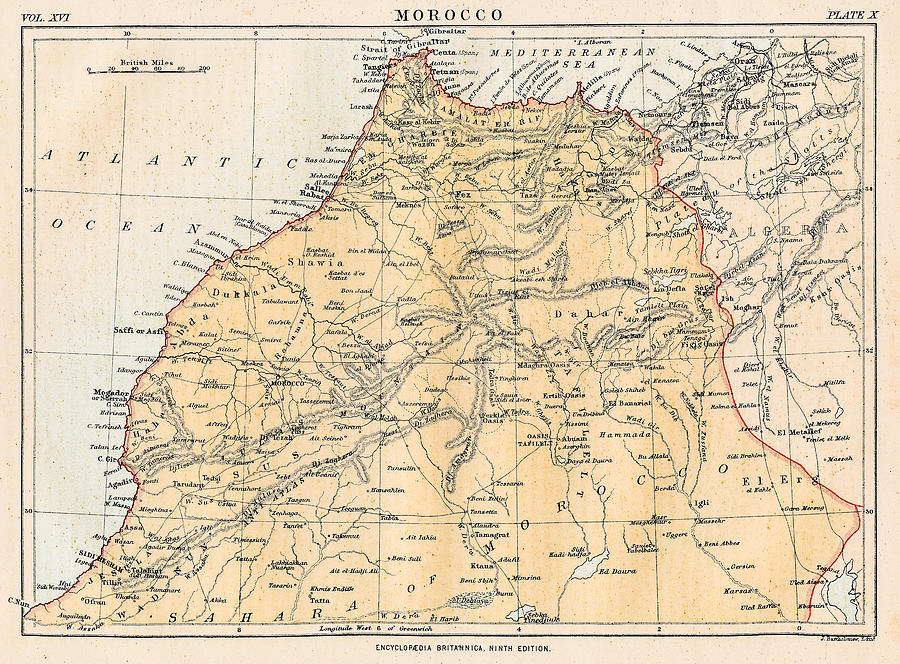 Map of Morocco 1883 Drawing by Thepalmer