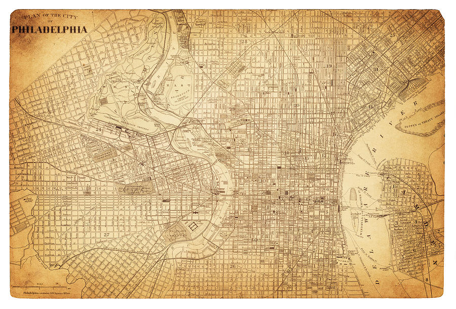 Map Of Philadelphia 1882 Drawing by Thepalmer
