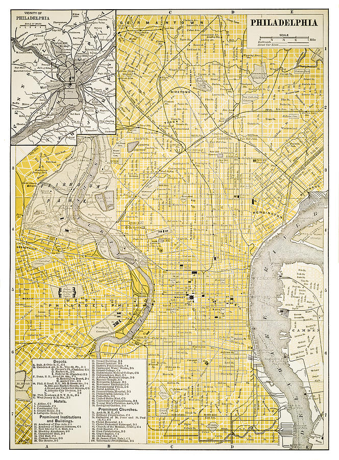 Map of Philadelphia 1894 Drawing by Thepalmer