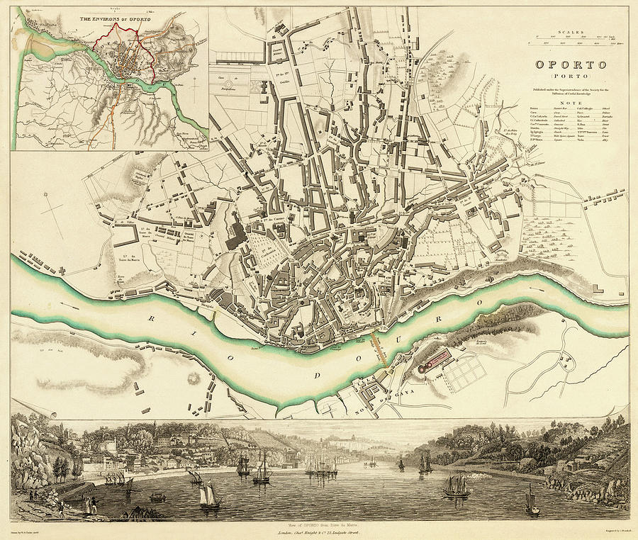 Map Of Porto 1833 Photograph by Andrew Fare