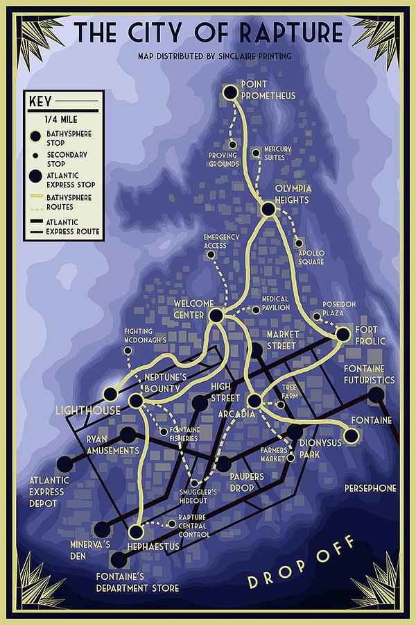 Map of Rapture Digital Art by Ethen Viana - Fine Art America