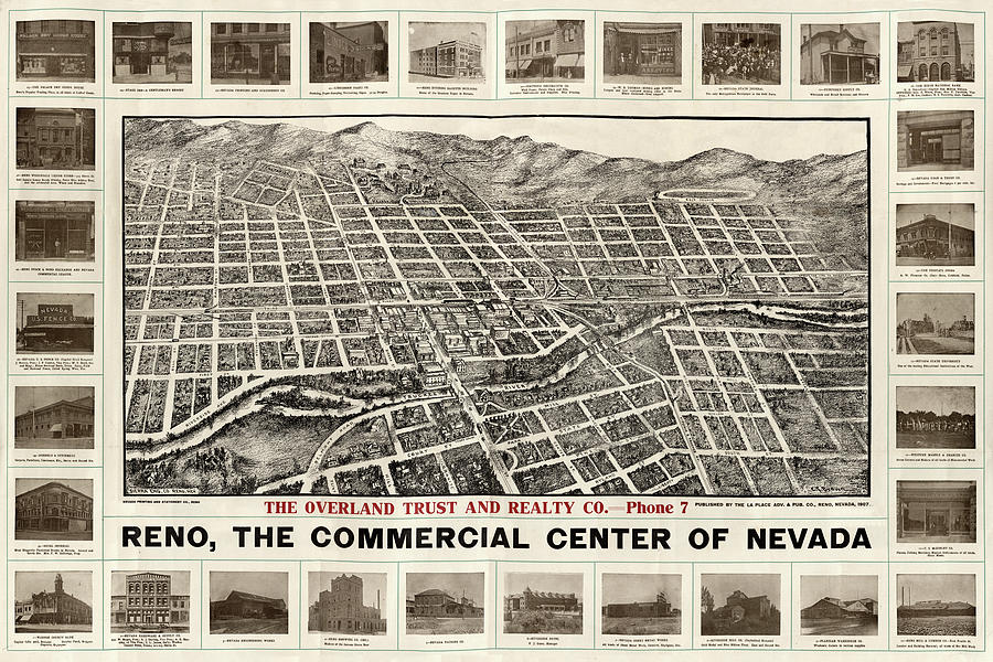 Map Of Reno 1907 Photograph by Andrew Fare