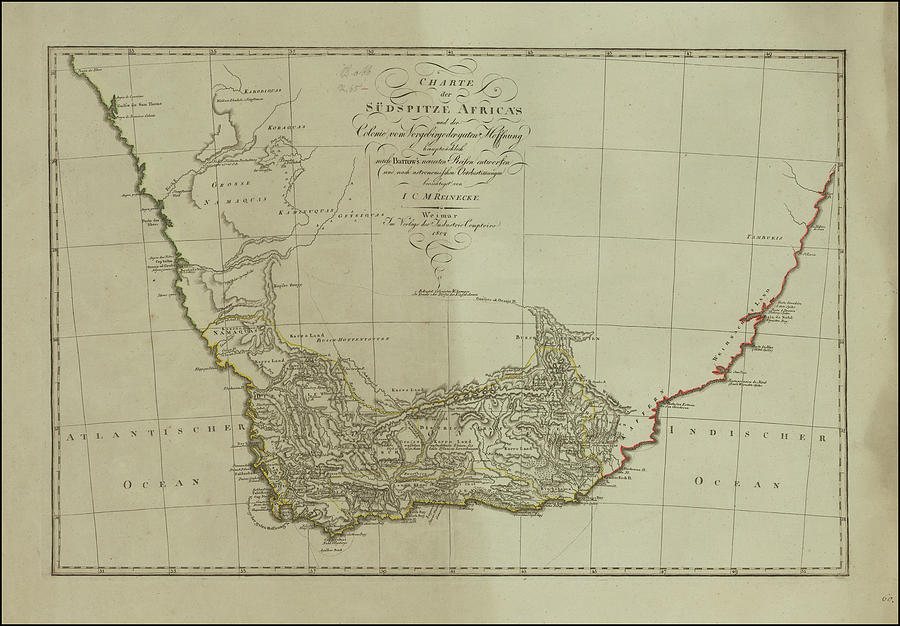 map of South Africa published in Weimar in 1802 based upon a map