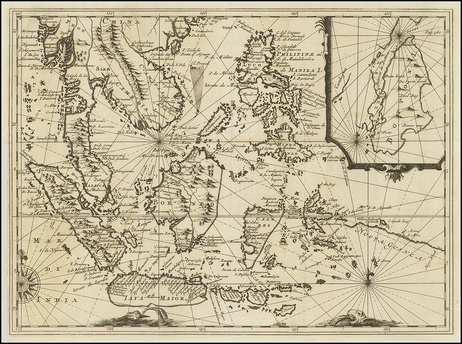 Map of Southeast Asia The Philippines Painting by Artistic Panda - Fine ...