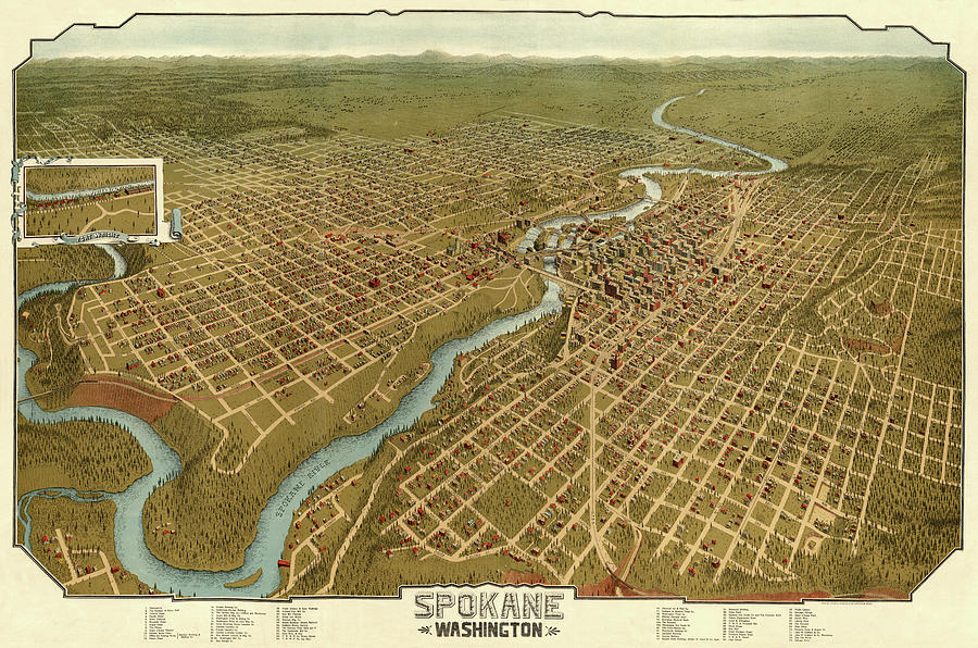 Map Of Spokane 1905 Photograph by Andrew Fare