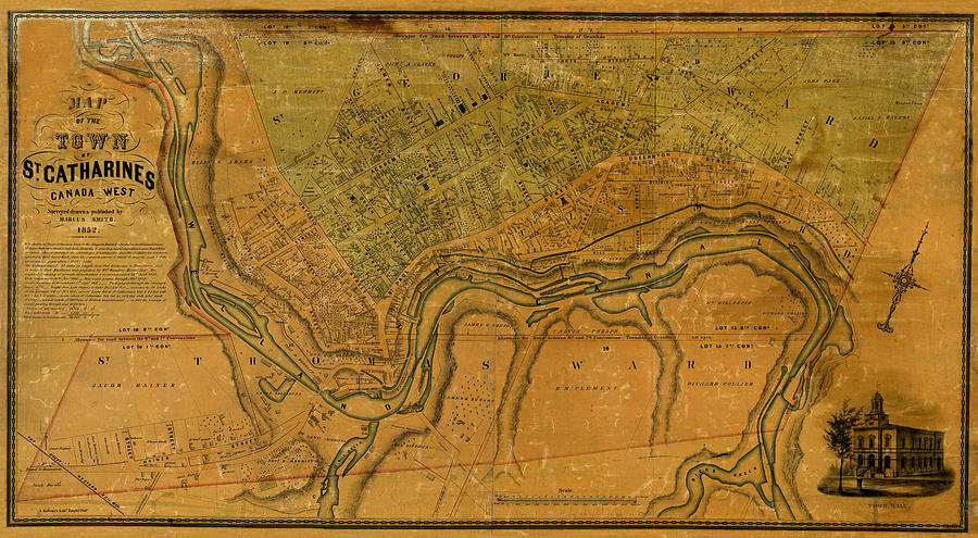 Map Of St Catharines 1852 Photograph by Andrew Fare