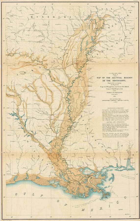 Map of the Alluvial Region of the Mississippi Philadelphia Painting by ...