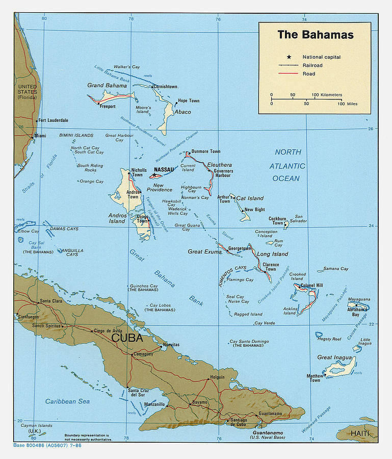 Map Of The Bahamas Digital Art by Nautical Chartworks