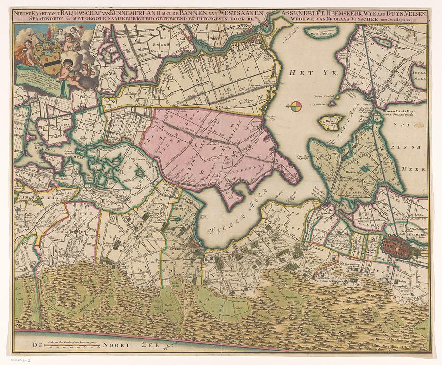 Map Of The Bailiwick Kennemerland, Anonymous, 1718 Painting