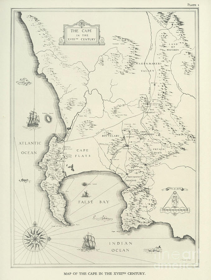 Map of the Cape in the XVIIth century f1 Photograph by Historic ...