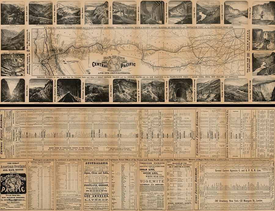 Map of the Central Pacific Railroad and its Connections San Francisco ...