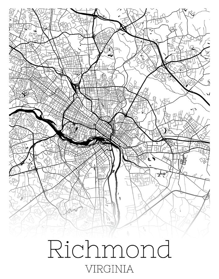 Map of the City Neck Gaiter Richmond Virginia Map Neck Gator Digital ...